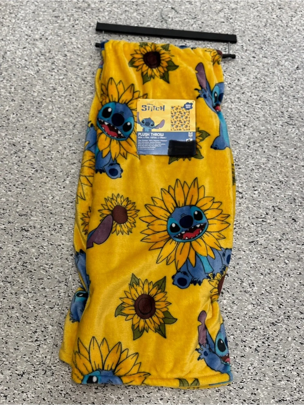 Disney Stitch Sunflower Yellow Throw Blanket